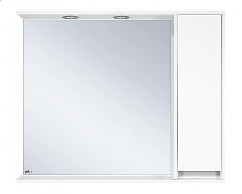 Приобрести Алиса -100 Зеркало белое с 1 шкафчиком правое в магазине сантехники Santeh-Crystal.ru