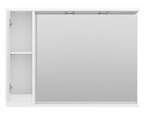 Приобрести Алиса -100 Зеркало белое с 1 шкафчиком левое в магазине сантехники Santeh-Crystal.ru