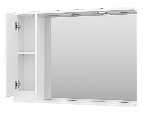 Приобрести Алиса -100 Зеркало белое с 1 шкафчиком левое в магазине сантехники Santeh-Crystal.ru