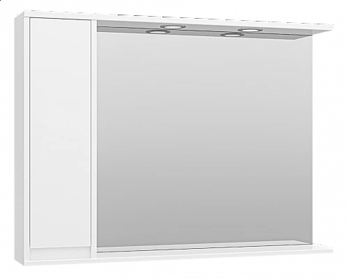 Приобрести Алиса -100 Зеркало белое с 1 шкафчиком левое в магазине сантехники Santeh-Crystal.ru