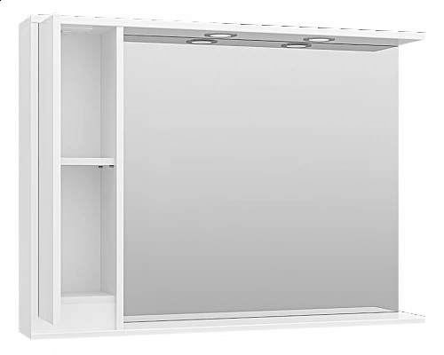 Приобрести Алиса -100 Зеркало белое с 1 шкафчиком левое в магазине сантехники Santeh-Crystal.ru