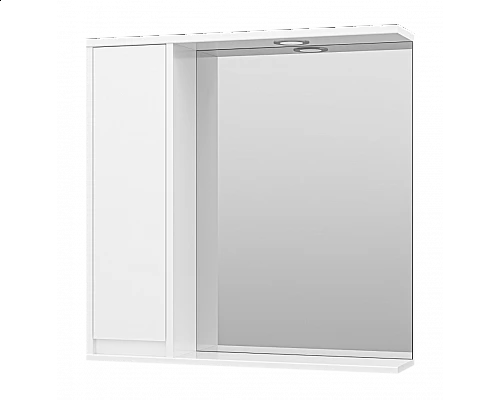 Заказать Алиса - 75 Зеркало белое с 1 шкафчиком левое в магазине сантехники Santeh-Crystal.ru