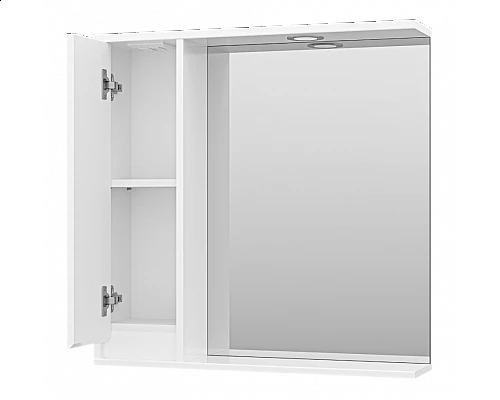 Заказать Алиса - 75 Зеркало белое с 1 шкафчиком левое в магазине сантехники Santeh-Crystal.ru