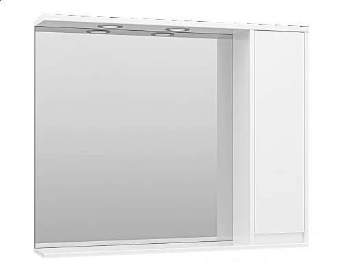 Заказать Алиса - 90 Зеркало белое с 1 шкафчиком правое в магазине сантехники Santeh-Crystal.ru