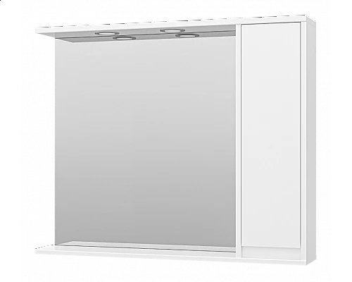 Заказать Алиса - 90 Зеркало белое с 1 шкафчиком правое в магазине сантехники Santeh-Crystal.ru