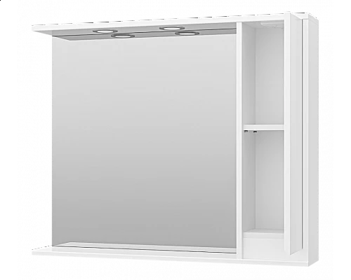 Заказать Алиса - 90 Зеркало белое с 1 шкафчиком правое в магазине сантехники Santeh-Crystal.ru