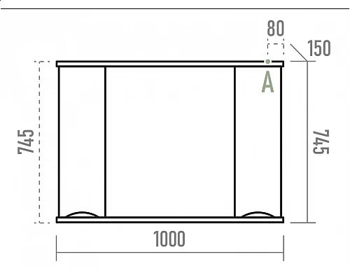Заказать Атлантик -100 Зеркало с 2 шкаф. белый в магазине сантехники Santeh-Crystal.ru