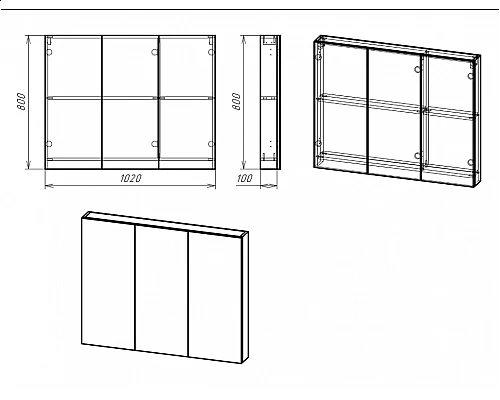 Приобрести Балтика -105 Зеркало-шкаф  без света в магазине сантехники Santeh-Crystal.ru