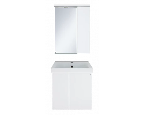 Купить Лира - 50 Зеркало-шкаф с 1 шкаф. правый белая эмаль в магазине сантехники Santeh-Crystal.ru