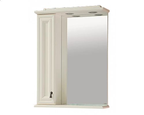 Купить Лувр - 60 Зеркало со шкафчиком, лев., слоновая кость в магазине сантехники Santeh-Crystal.ru