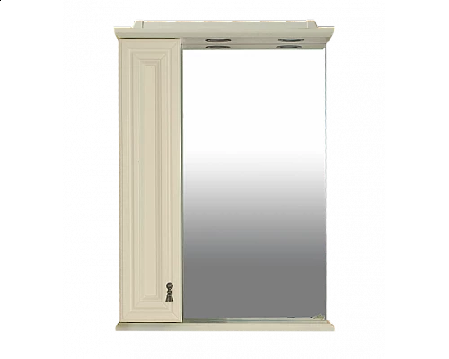 Купить Лувр - 60 Зеркало со шкафчиком, лев., слоновая кость в магазине сантехники Santeh-Crystal.ru
