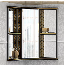 Olimpia LUX  - 60 Зеркало - шкаф угловое прав. черное патина