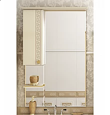 Olimpia LUX  - 75  Зеркало-шкаф лев.(свет) бежевое патина