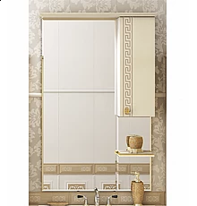 Olimpia LUX  - 90  Зеркало-шкаф прав.(свет) бежевое патина