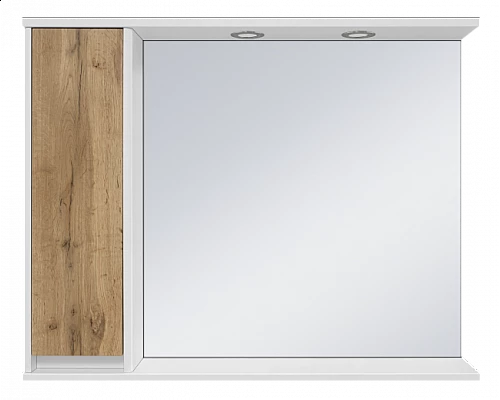 Приобрести Адриана - 90 Зеркало-шкаф с полочкой левое в магазине сантехники Santeh-Crystal.ru