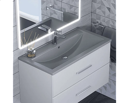 Купить Раковина кварцевая для ванной Uperwood Foster Quartz (90 см, серая матовая, бетон) в магазине сантехники Santeh-Crystal.ru