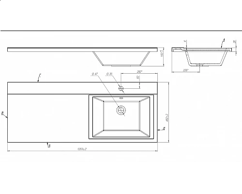 Приобрести Раковина над стиральной машиной Uperwood Cosmos (120 см, левая) в магазине сантехники Santeh-Crystal.ru