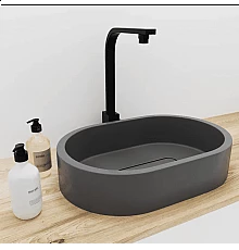 Раковина для ванной комнаты накладная Uperwood London (60x40 см, овальная, графит)