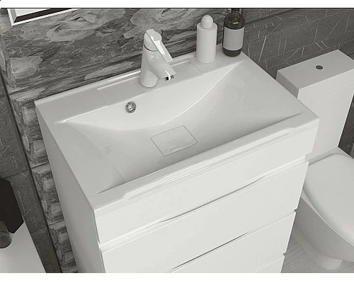 Заказать Раковина для ванной полувстраиваемая Uperwood Elen (70 см, с декоративной накладкой, белая) в магазине сантехники Santeh-Crystal.ru