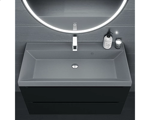 Купить Раковина кварцевая для ванной Uperwood Classic Quartz (90 см, серая матовая, бетон) в магазине сантехники Santeh-Crystal.ru