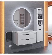 Зеркало для ванной с подсветкой Uperwood Modul (65x65 см, бесконтактный сенсор, антизапотевание, круглое, холодная подсветка)