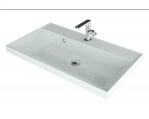 Купить Тумба с раковиной для ванной Uperwood Tanos (90 см, подвесная, матовая, белая) в магазине сантехники Santeh-Crystal.ru