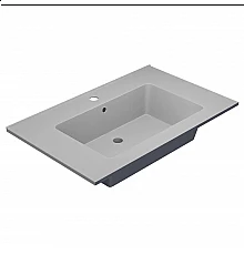 Раковина для ванной полувстраиваемая Uperwood Parma Quartz (75 см, белая матовая, жасмин)