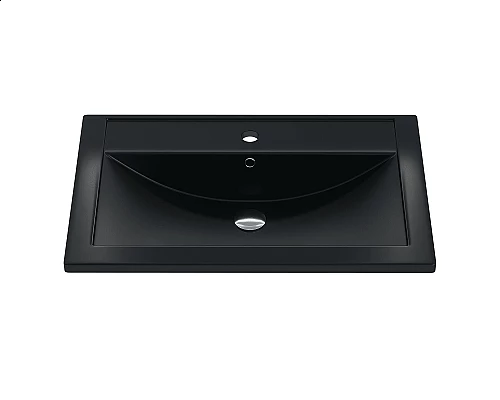 Купить Раковина кварцевая для ванной Uperwood Foster Quartz (70 см, черная матовая, уголь) в магазине сантехники Santeh-Crystal.ru