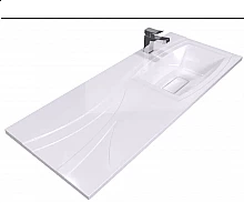 Раковина для ванной над стиральной машиной Uperwood Bon (120 см, правая, с кронштейнами)