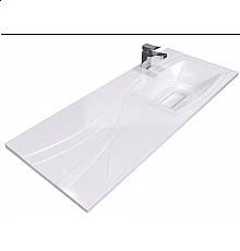 Раковина для ванной над стиральной машиной Uperwood Bon (120 см, правая, с кронштейнами)