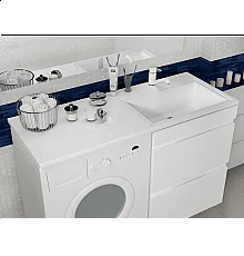 Раковина над стиральной машиной Uperwood Марсал (120 см, правая, белая)