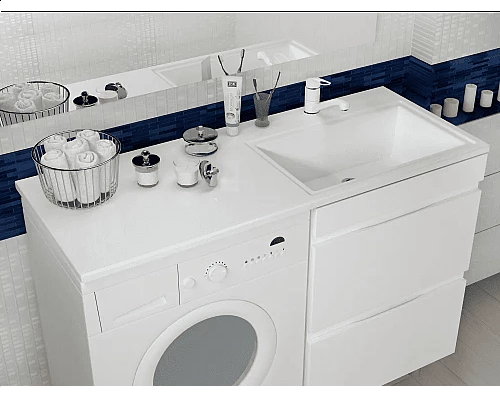 Приобрести Раковина над стиральной машиной Uperwood Марсал (120 см, правая, белая) в магазине сантехники Santeh-Crystal.ru