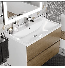 Раковина для ванной полувстраиваемая Uperwood Family (80 см, прямоугольная, белая)