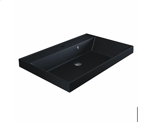 Купить Раковина кварцевая для ванной Uperwood Classic Quartz (80 см, черная матовая, космос) в магазине сантехники Santeh-Crystal.ru