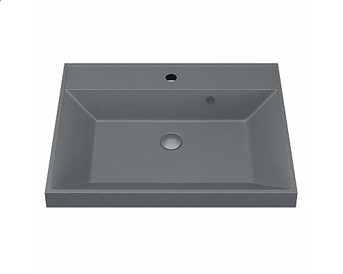 Купить Раковина кварцевая для ванной Uperwood Classic Quartz (60 см, серая матовая, бетон) в магазине сантехники Santeh-Crystal.ru