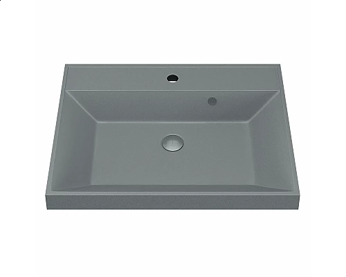 Приобрести Раковина кварцевая для ванной Uperwood Classic Quartz (60 см, серая матовая, платина) в магазине сантехники Santeh-Crystal.ru