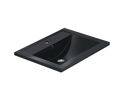 Купить Раковина кварцевая для ванной Uperwood Foster Quartz (60 см, черная матовая, космос) в магазине сантехники Santeh-Crystal.ru