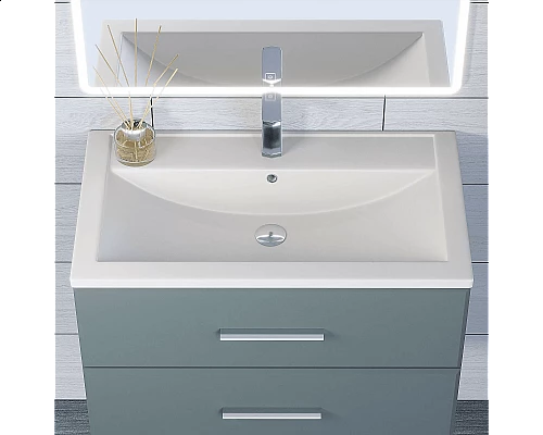 Заказать Раковина кварцевая для ванной Uperwood Foster Quartz (80 см, белая матовая, жасмин) в магазине сантехники Santeh-Crystal.ru