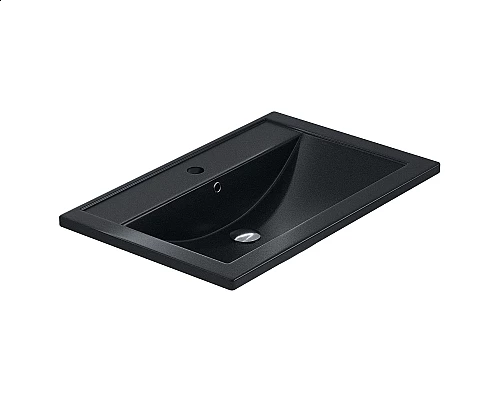 Купить Раковина кварцевая для ванной Uperwood Foster Quartz (70 см, черная матовая, космос) в магазине сантехники Santeh-Crystal.ru