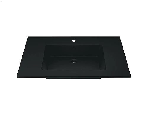 Приобрести Раковина для ванной полувстраиваемая Uperwood Parma Quartz (85 см, черная матовая, уголь) в магазине сантехники Santeh-Crystal.ru