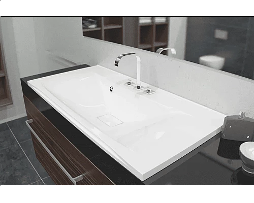 Приобрести Раковина для ванной полувстраиваемая Uperwood Elen (90 см, с декоративной накладкой, белая) в магазине сантехники Santeh-Crystal.ru