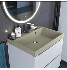 Раковина кварцевая для ванной Uperwood Classic Quartz (60 см, бежевая матовая, десерт)