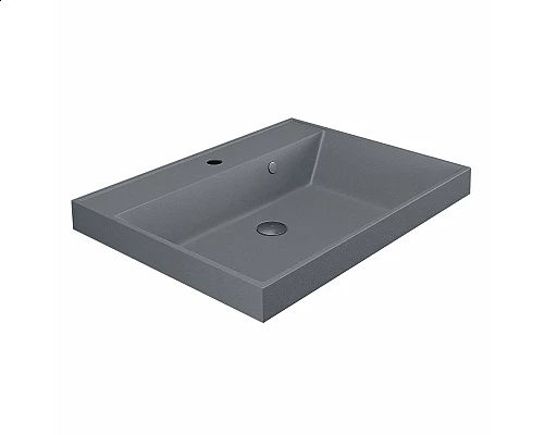 Купить Раковина кварцевая для ванной Uperwood Classic Quartz (60 см, серая матовая, бетон) в магазине сантехники Santeh-Crystal.ru