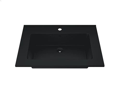 Приобрести Раковина для ванной полувстраиваемая Uperwood Parma Quartz (65 см, черная матовая, уголь) в магазине сантехники Santeh-Crystal.ru