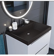 Раковина кварцевая для ванной Uperwood Classic Quartz (60 см, коричневая матовая, трюфель)