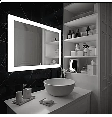 Зеркало для ванной с подсветкой Uperwood Barsa (70x80 см, LED подсветка, сенсорный выключатель, антизапотевание)