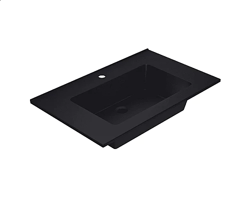 Заказать Раковина для ванной полувстраиваемая Uperwood Parma Quartz (75 см, черная матовая, уголь) в магазине сантехники Santeh-Crystal.ru