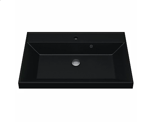 Купить Раковина кварцевая для ванной Uperwood Classic Quartz (80 см, черная матовая, космос) в магазине сантехники Santeh-Crystal.ru