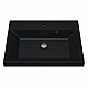 Купить Раковина кварцевая для ванной Uperwood Classic Quartz (60 см, черная матовая, уголь) в магазине сантехники Santeh-Crystal.ru