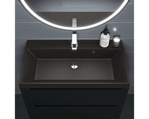 Заказать Раковина кварцевая для ванной Uperwood Classic Quartz (80 см, коричневая матовая, трюфель) в магазине сантехники Santeh-Crystal.ru